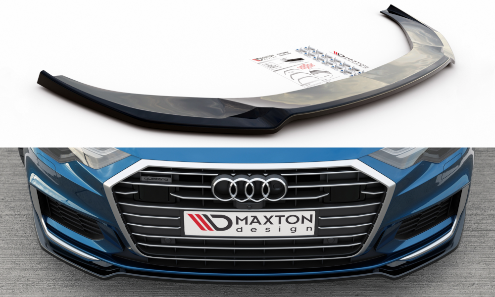 Audi A6 C8 Yrs 18-on MAXTON Front Bumper Lip Spoiler Splitter