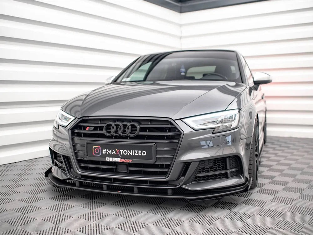 STREET PRO FRONT SPLITTER V.1 (+FLAPS) AUDI S3 SPORTBACK 8V FACELIFT (2016-2019)