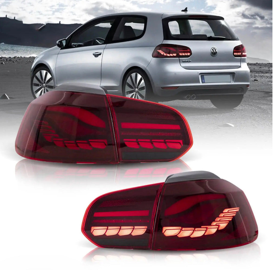 VW Golf Mk6 Hatchback Vland II OLED Aftermarket Tail Lights With Dragon Scale Effect