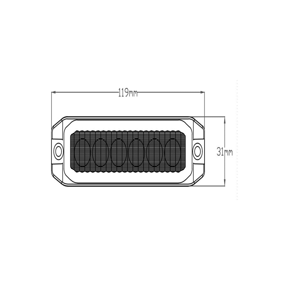 6 LED 18Watt Strobe Lamp Light Grill Amber Truck Kamar 4x4 Agri Trailer Truck 12/24V