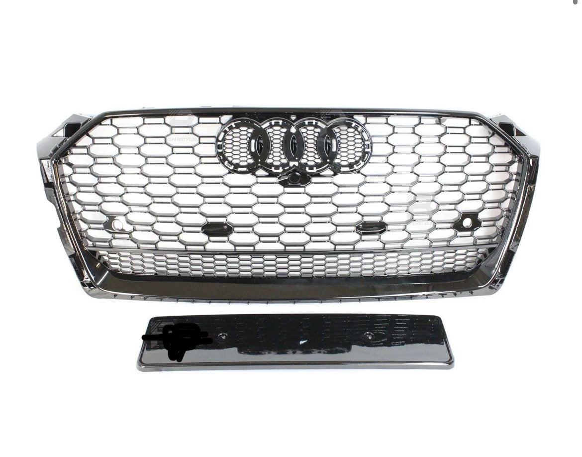 Audi A6 / S6 C7 2012-2014 Gloss Black RS6 Style Honeycomb Grill