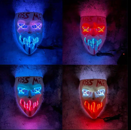 LED Light Up "Kiss Me" Purge Mask.