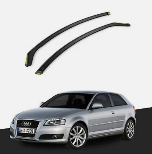 Audi A3 S3 8P MK2 2003-2012 3 Door Hatchback Wind Deflectors 2pc Tinted