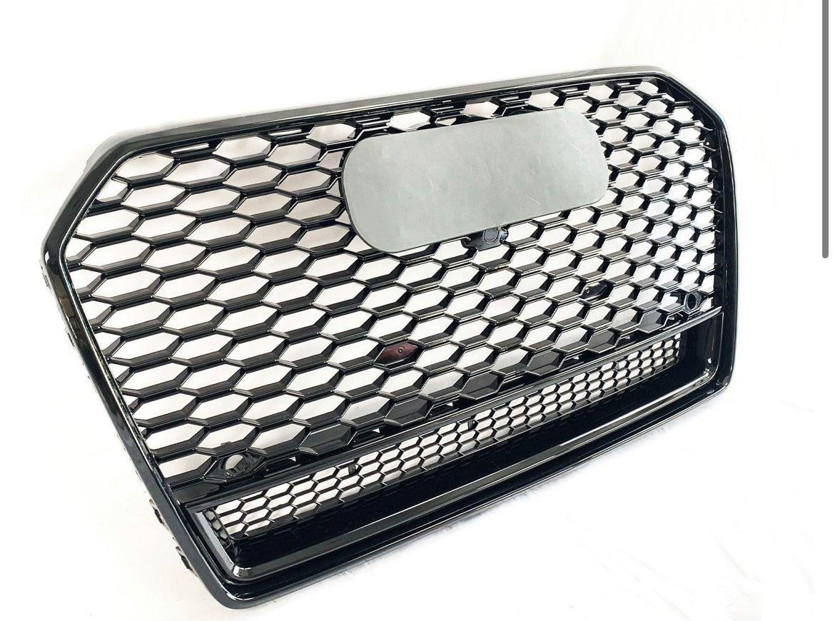 Audi A6 / S6 C7.5 2016-2018 Gloss Black RS6 Style Honeycomb Grill