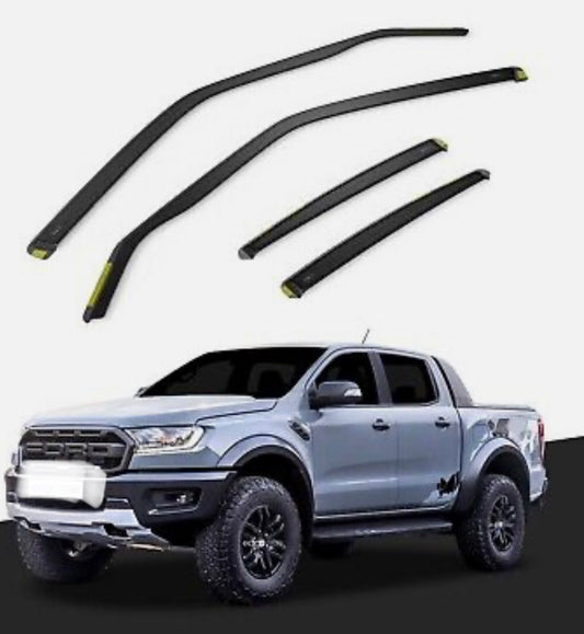 Ford Ranger 2012-2023 4 Door Pick-up Wind Deflectors 4pc Tinted