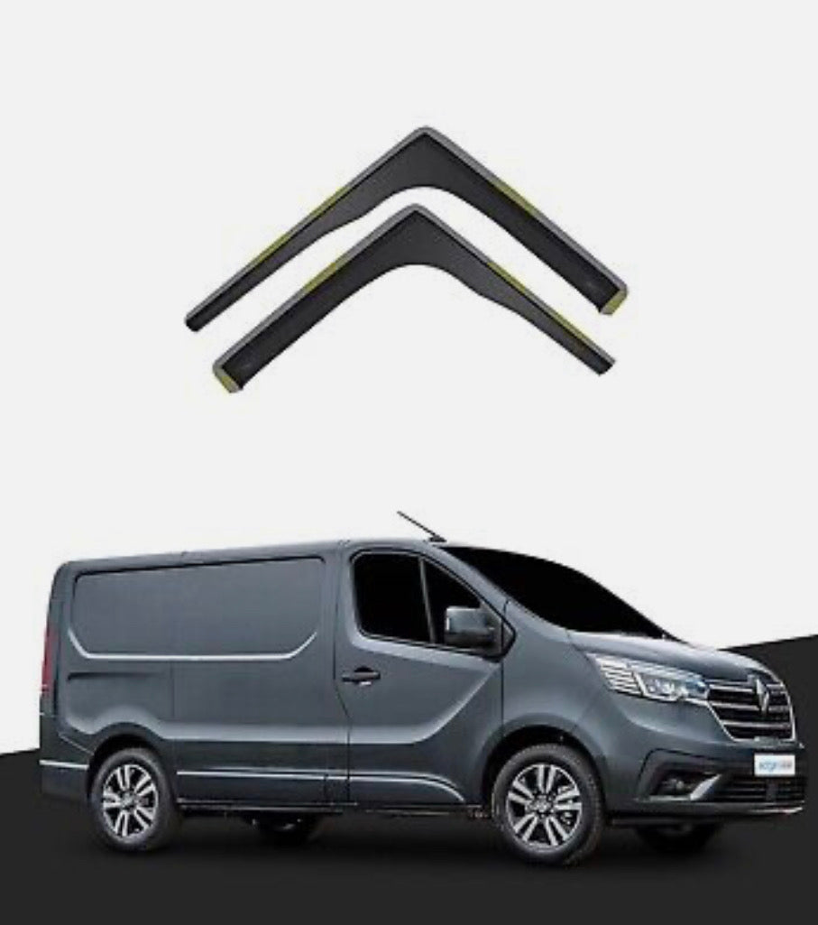 Renault Trafic MK3 2014-onwards 2 Door VAN Wind Deflectors 2pc Tinted