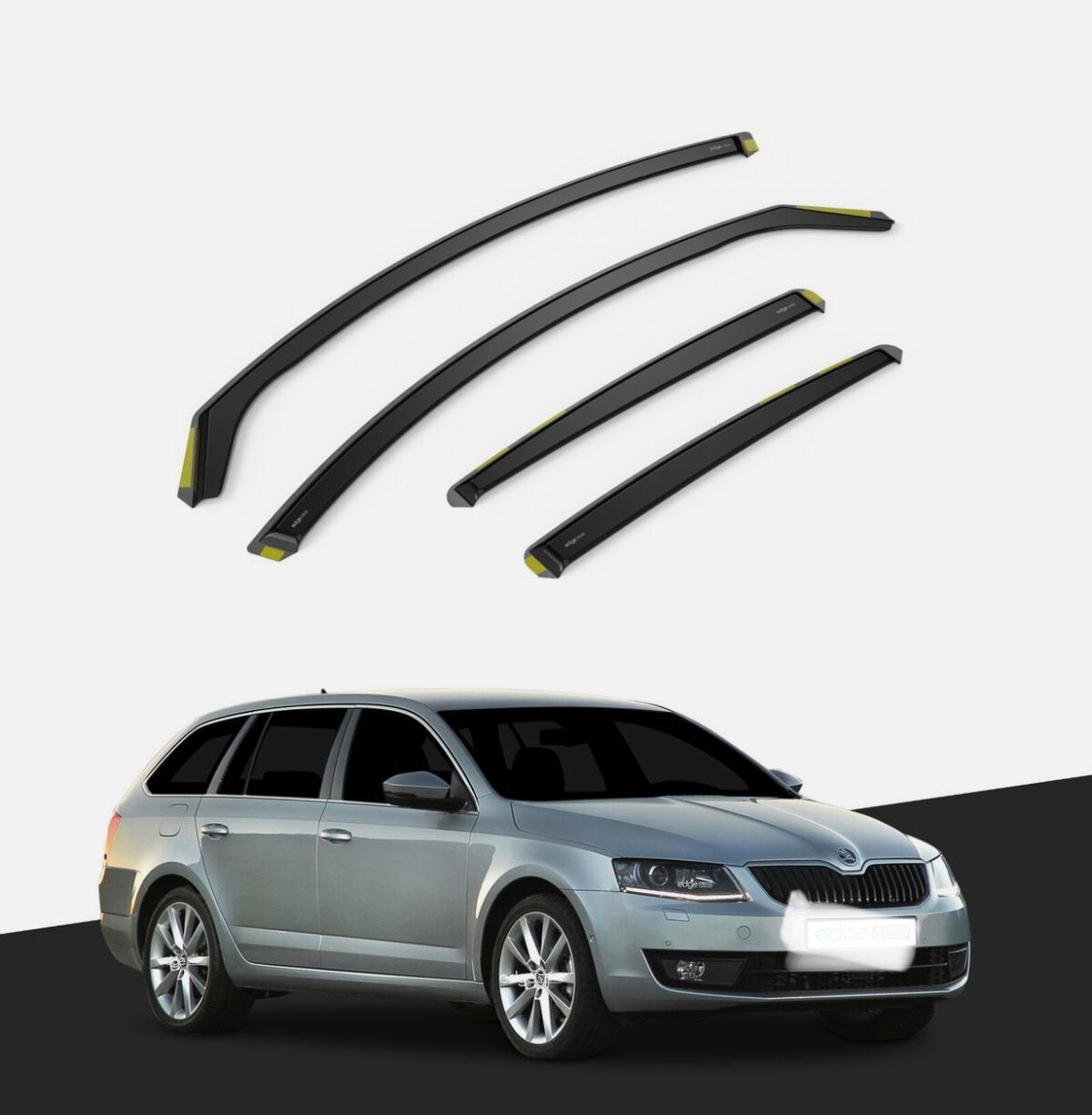 SKODA Octavia MK3 2013-2020 5 Door Estate Wind Deflectors 4pc Tinted