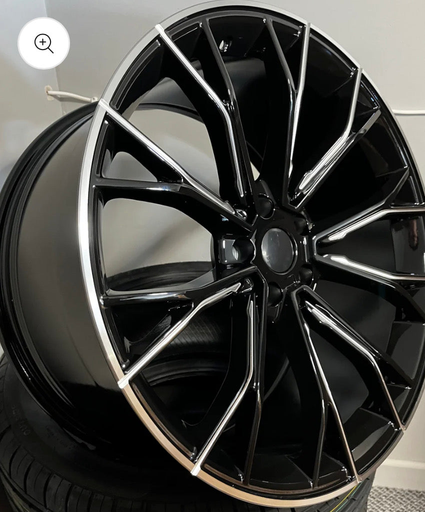 BMW 104 19X8.5F 5X120 BLACK & MILLED