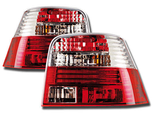 VW GOLF MK4 Crystal Red/Clear Taillights Set