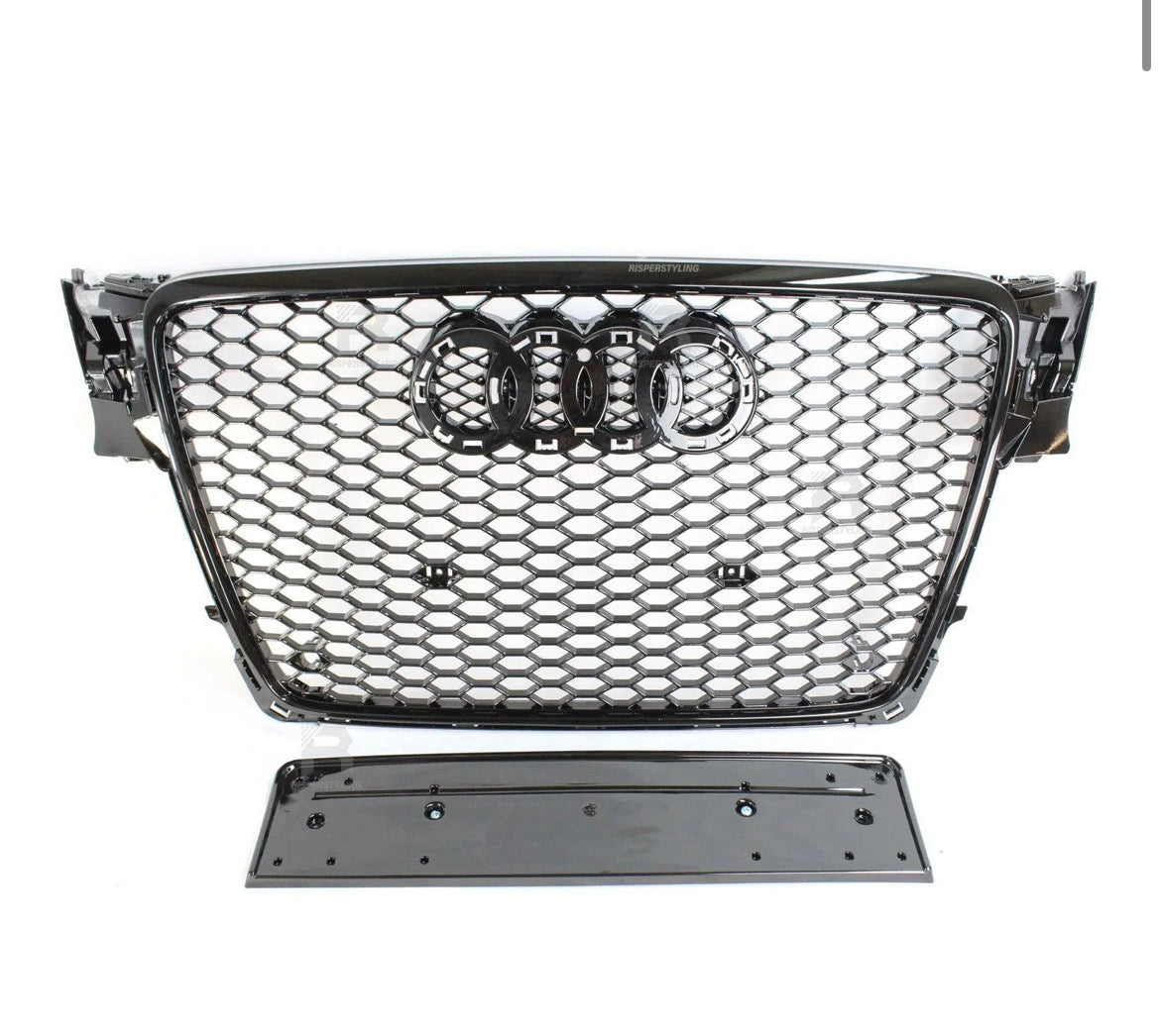 Audi A4 / S4 B8 2008-2012 RS4 Style Gloss Black Honeycomb Grill