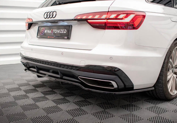 CENTRAL REAR SPLITTER (VERTICAL BARS) FOR AUDI A4 S-LINE B9 FACELIFT (2019+