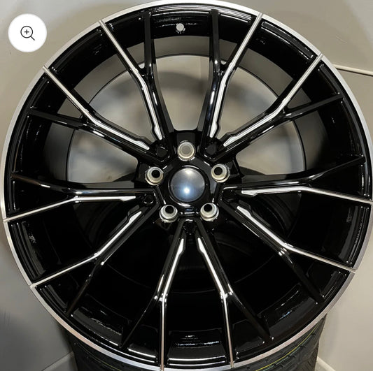 BMW 104 19X8.5F 5X120 BLACK & MILLED