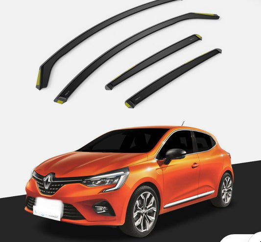 Renault Clio MK5 2019-Up 5 Door Hatchback Wind Deflectors 4pc Tinted