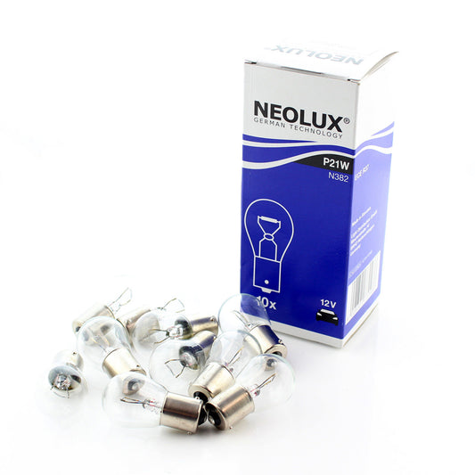 10 x Neolux 12v Trade 21w Large BA15S P21W 382 1156 Rear Stop Tail Fog Beam Bulbs