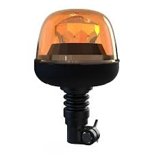 LED 7 Modes Rotating Flashing Amber Beacon Flexible DIN Pole Tractor Warning Light 12-24