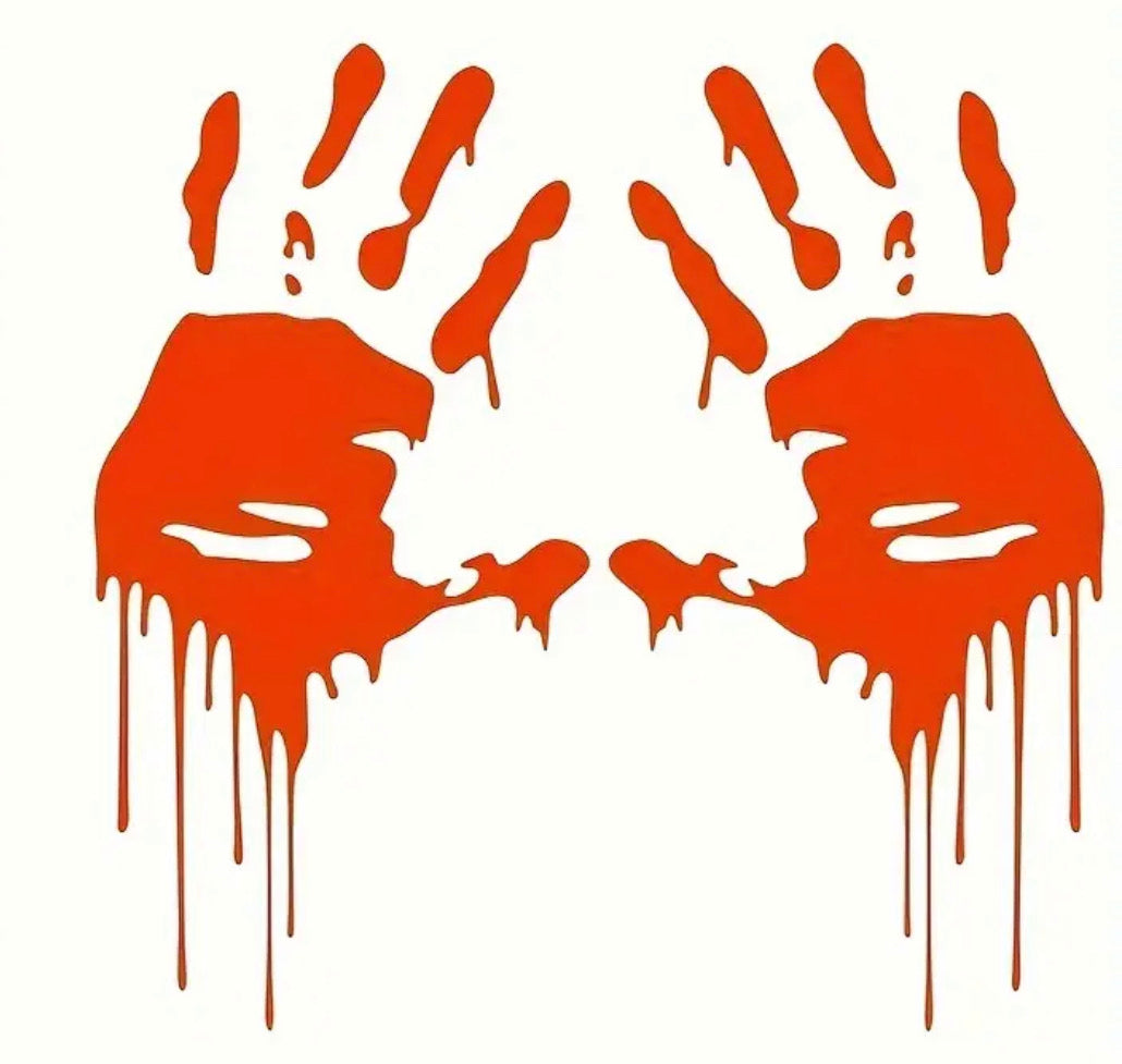 2 PCs Zombie Bloody Handprint Decal for Car