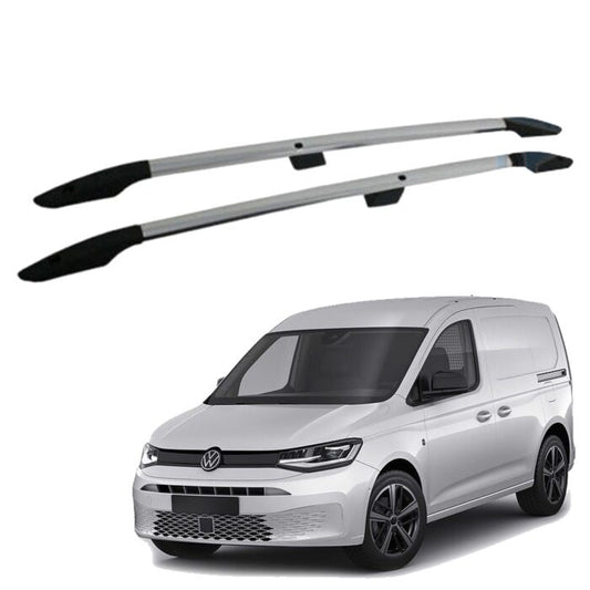 VW Caddy 2021- Silver Aluminium Roof Rails Bars