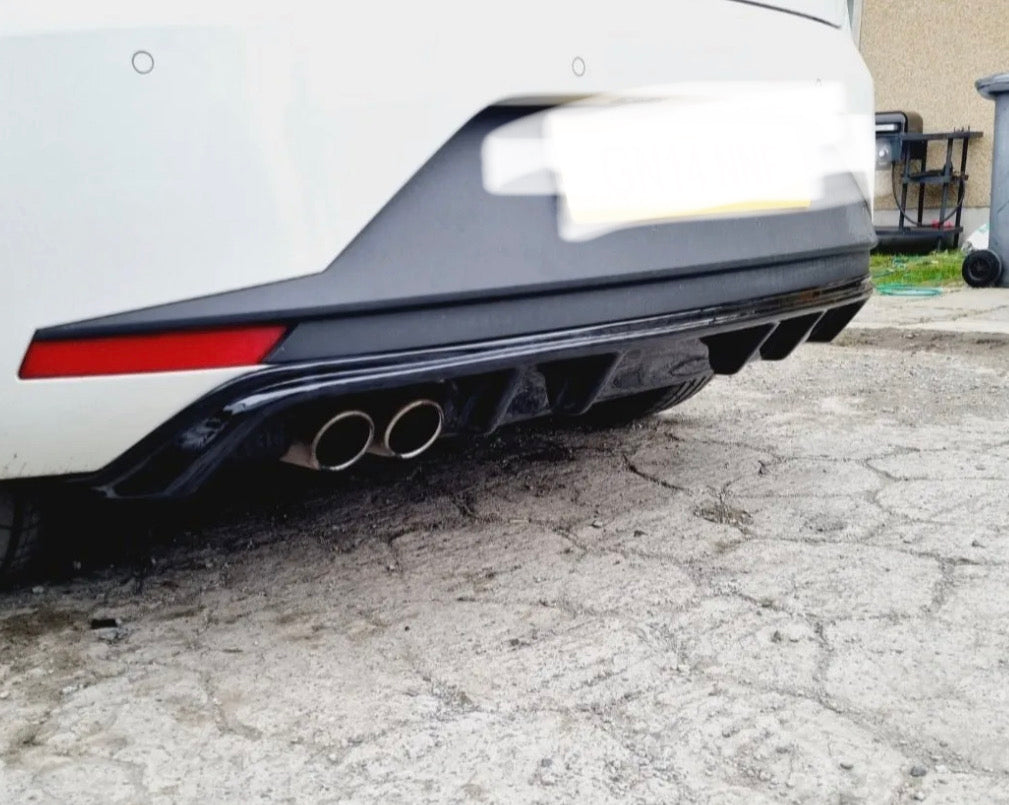 SEAT LEON MK3 FR REAR DIFFUSER 2012-2016 GLOSS BLACK