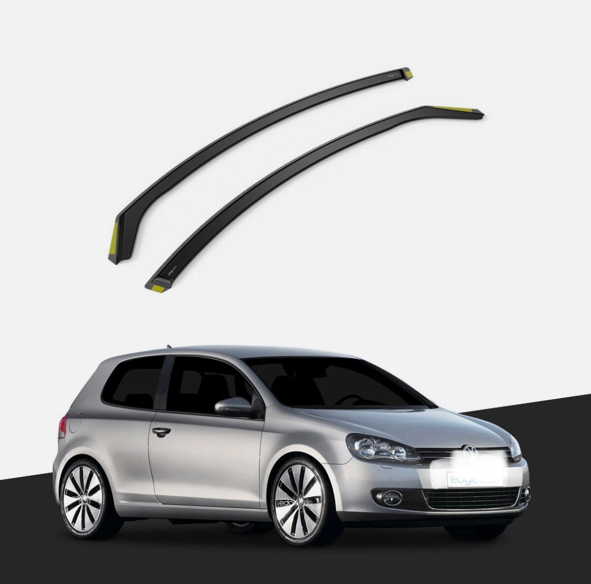 VW GOLF MK6 2008-2012 3 Door Hatchback Wind Deflectors 2pc Tinted