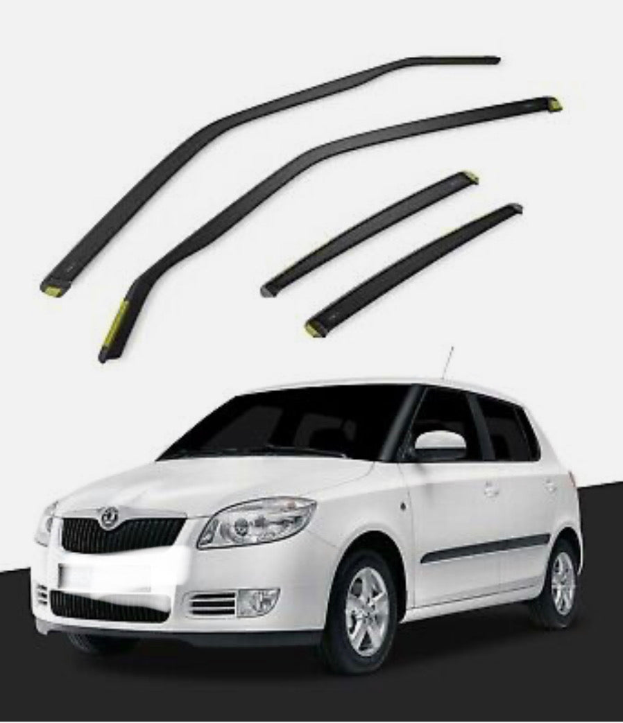 SKODA FABIA MK2 2007-2014 5 Door Hatchback Wind Deflectors 4pc Tinted