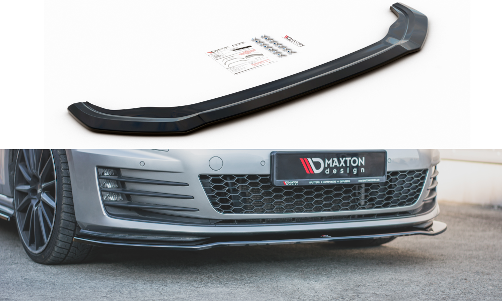 VW Golf MK 7 VII Yrs 12- GTD GTI Gloss Black Front Bumper Lip Splitter Spoiler MAXTON V2