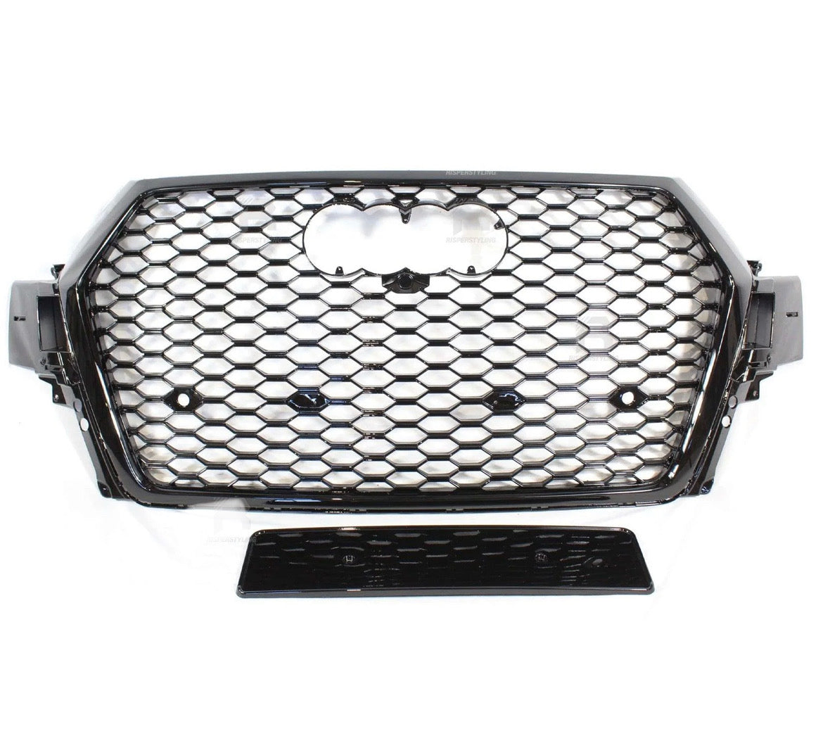 Audi Q7 / SQ7 2015-2020 Gloss Black 'RSQ7 Style' Honeycomb Grill