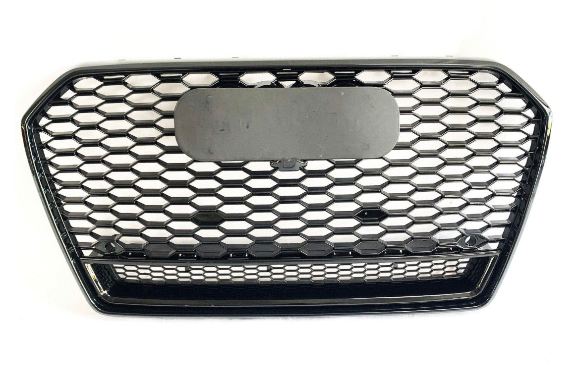 Audi A6 / S6 C7.5 2016-2018 Gloss Black RS6 Style Honeycomb Grill