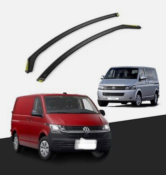 VW Transporter T5/T6/T6.1 2003-onwards 2 Door Van Wind Deflectors 2pc Tinted