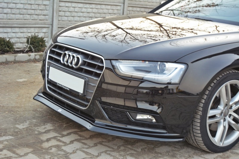 Audi A4 B8 Yrs 12-15 Gloss Black Front Bumper Lip Spoiler Splitter