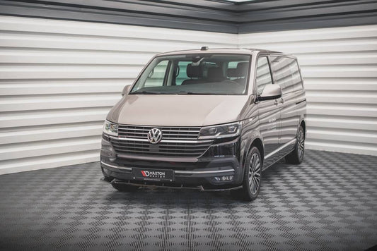 VW Transporter T6 Facelift 2019- Maxton Front Bumper Lip Gloss Black