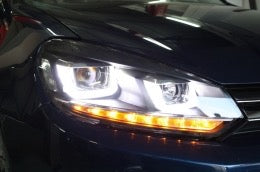 VW Golf 6 VI 2008-2013 Golf 7 3D LED DRL U-Design LED Chrome Flowing Turning Light RHD