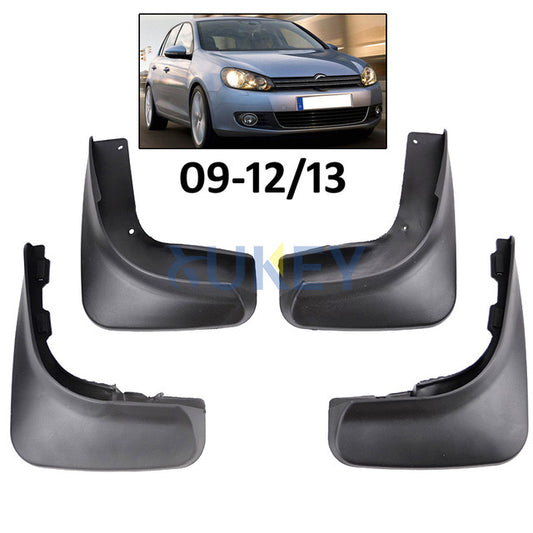 VW Golf MK6 Yrs 09-13 4pc Set Fitted Moulded Mudflaps