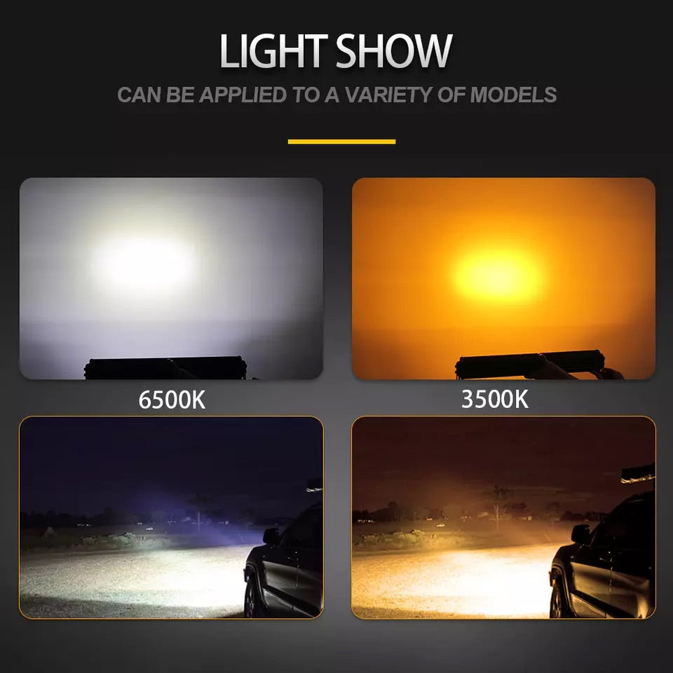 Dual Colour Amber / White Strobe /Spot Beam 4 Mode 22" LED Lightbar