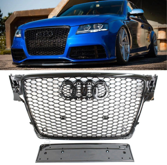 Audi A4 / S4 B8 2008-2012 RS4 Style Gloss Black Honeycomb Grill