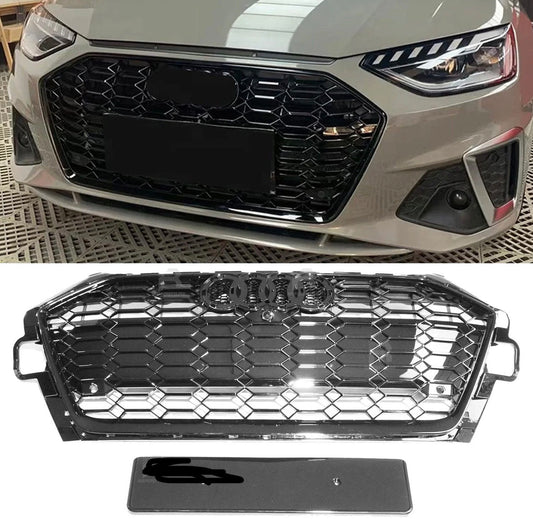 Audi A4 / S4 B9 2020+ Gloss Black RS4 Style Honeycomb Grill