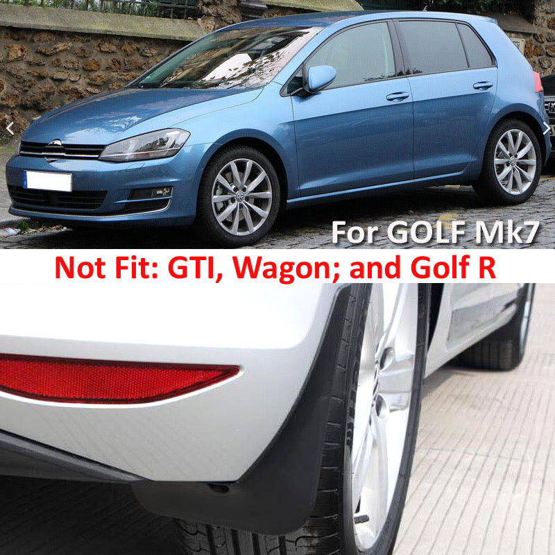 VW Golf MK7 Yrs 13- on 4pc Set Fitted Moulded Mudflaps