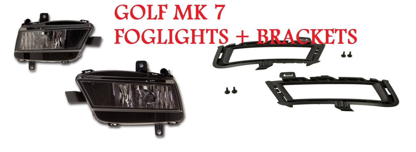 VW Golf MK7 VII Foglights & Grills KIT Plastic Standard Bumper