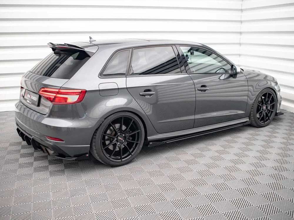 STREET PRO SIDE SKIRTS DIFFUSERS (+FLAPS) AUDI S3 SPORTBACK 8V FACELIFT (2016-2019)