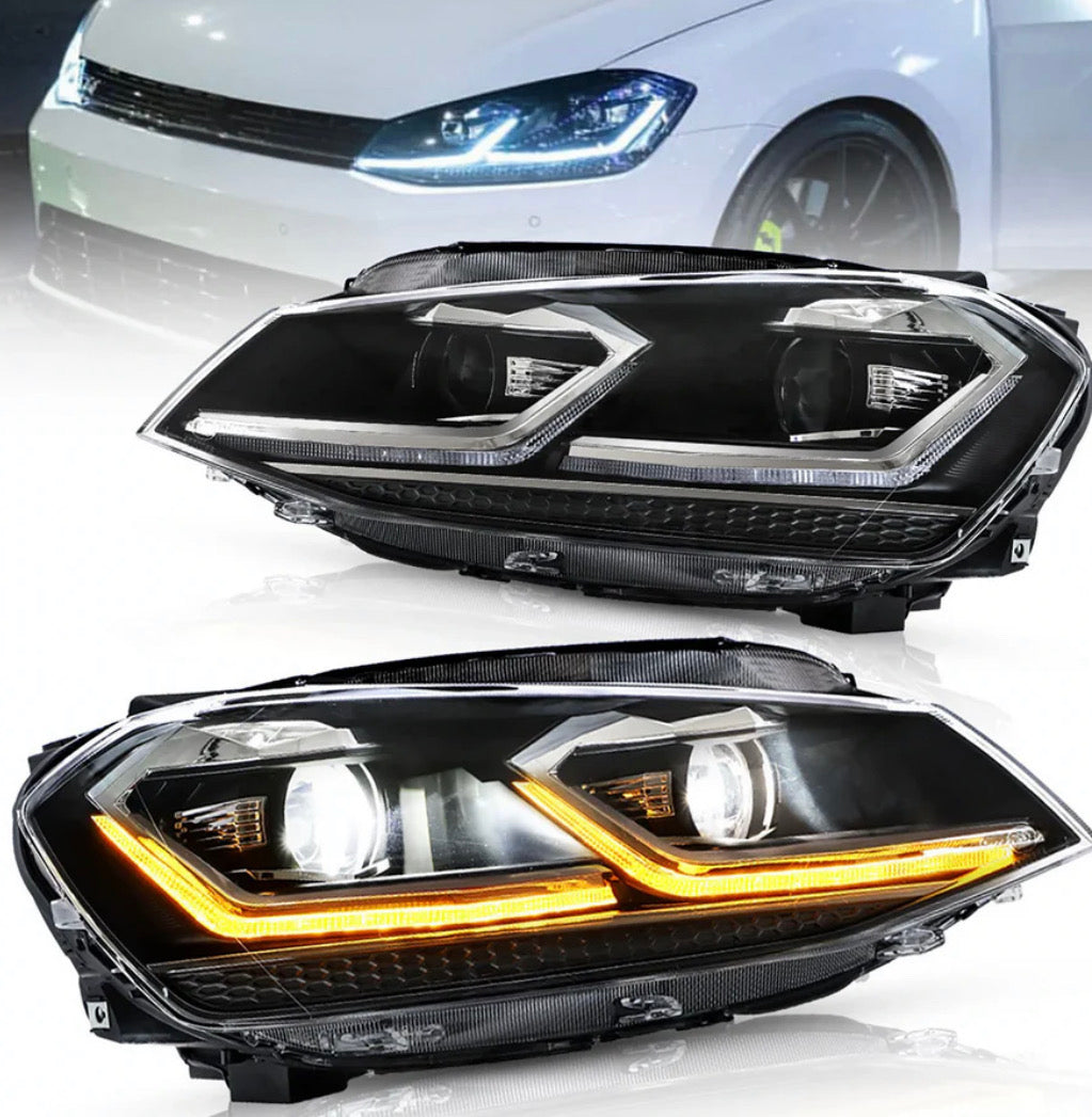 Volkswagen Golf 7th Gen (Mk7,Typ 5G) Vland Projector Headlights Black