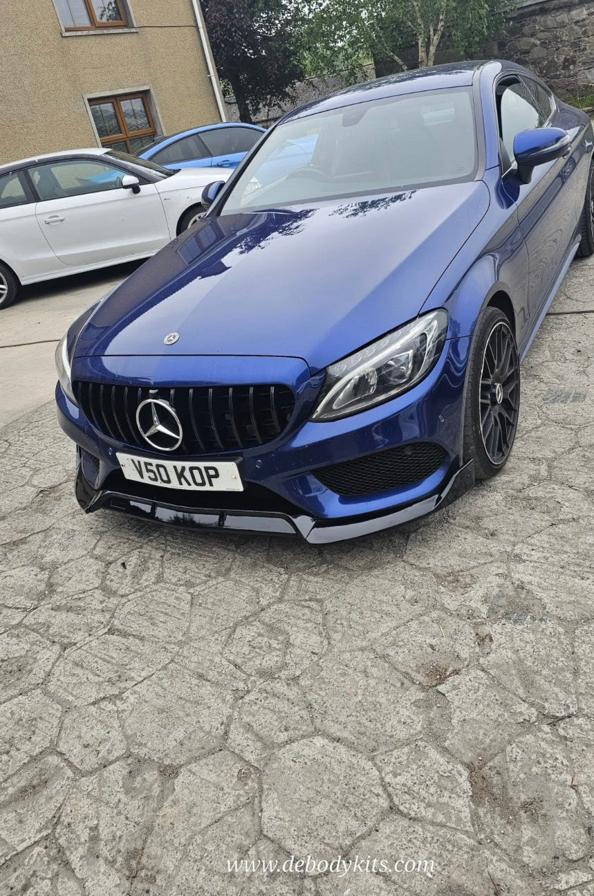 MERCEDES W205 AMG BRABUS FRONT SPLITTER GLOSS BLACK