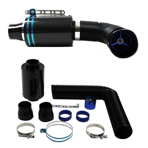 Real Carbon Power Sport Air Filter Induction Intake Kit Universal