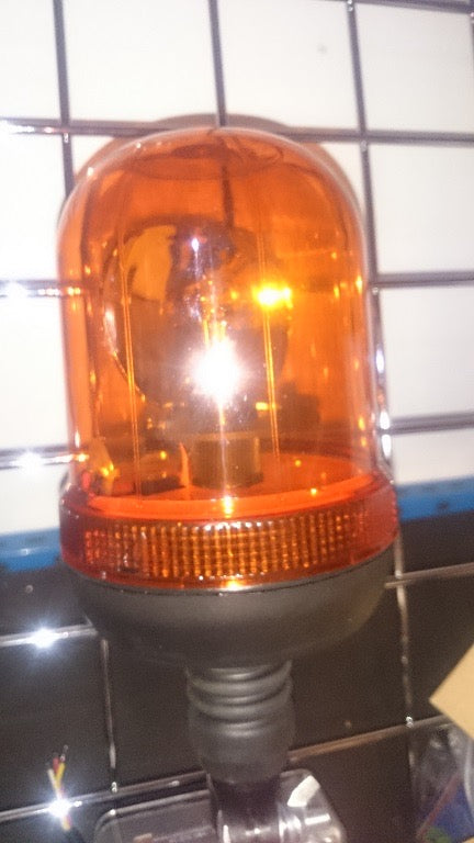 Rotating Pillar Mount Warning Flashing Beacon, 12 & 24 Volt