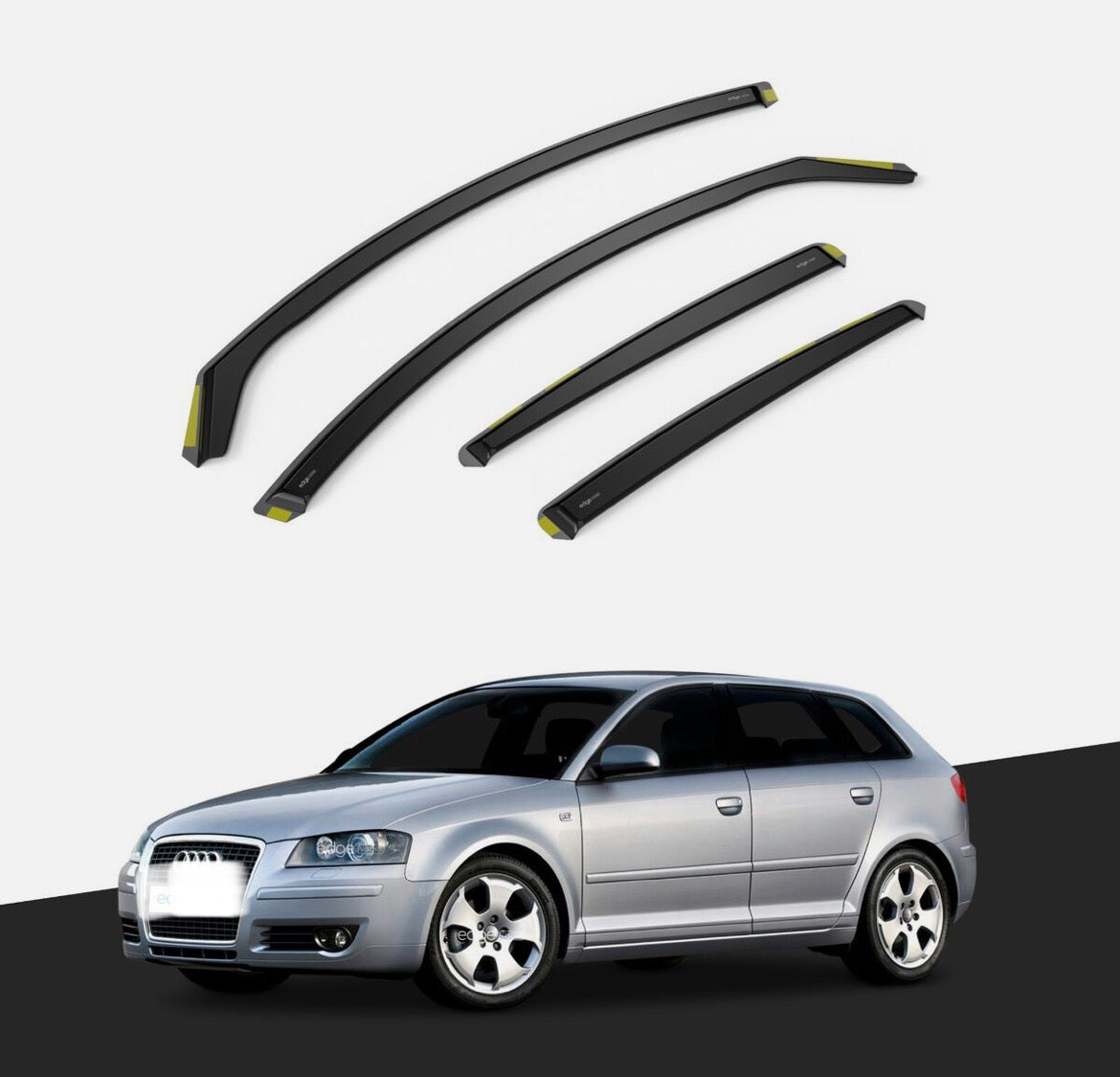 Audi A3 MK2 2003-2012 5 Door Hatchback Wind Deflectors 4pc Tinted