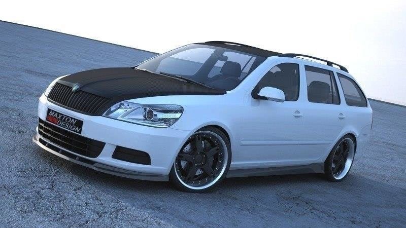 SKODA OCTAVIA MK 2 II Yrs 08-13 Gloss Front Standard Bumper Lip