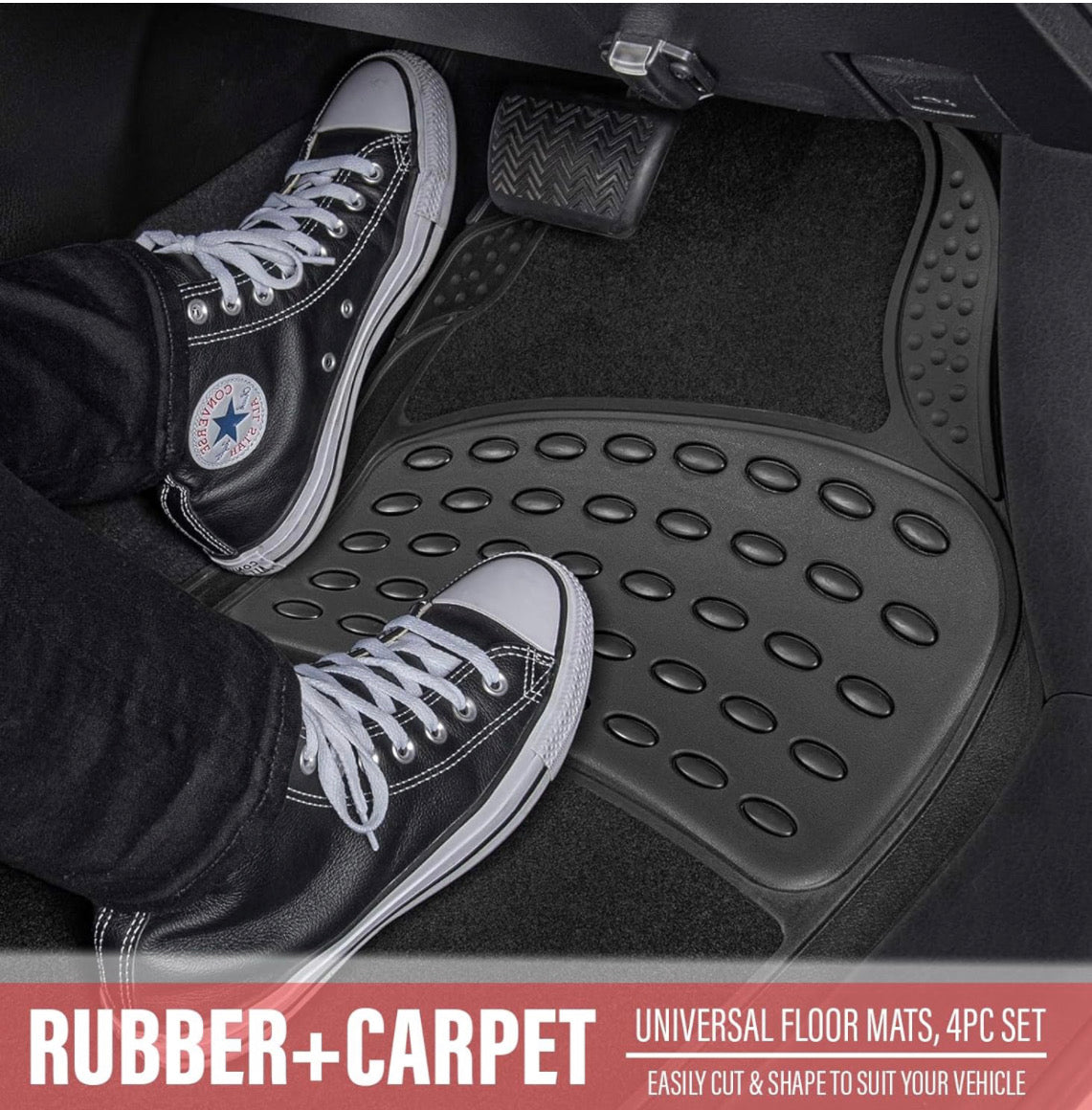 Xtremeauto Rubber & Carpet Car Mats Universal Fit