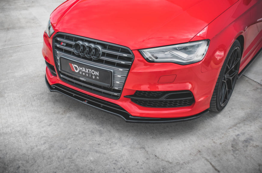 MAXTON Audi A3 13–16 Saloon S-line Front Splitter V2 Gloss