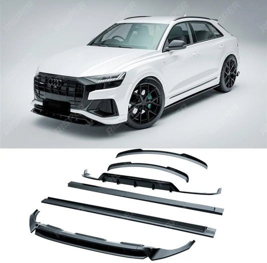 AUDI Q8 S LINE 2018-2023 FULL AERO LOW LINE KIT IN GLOSS BLACK