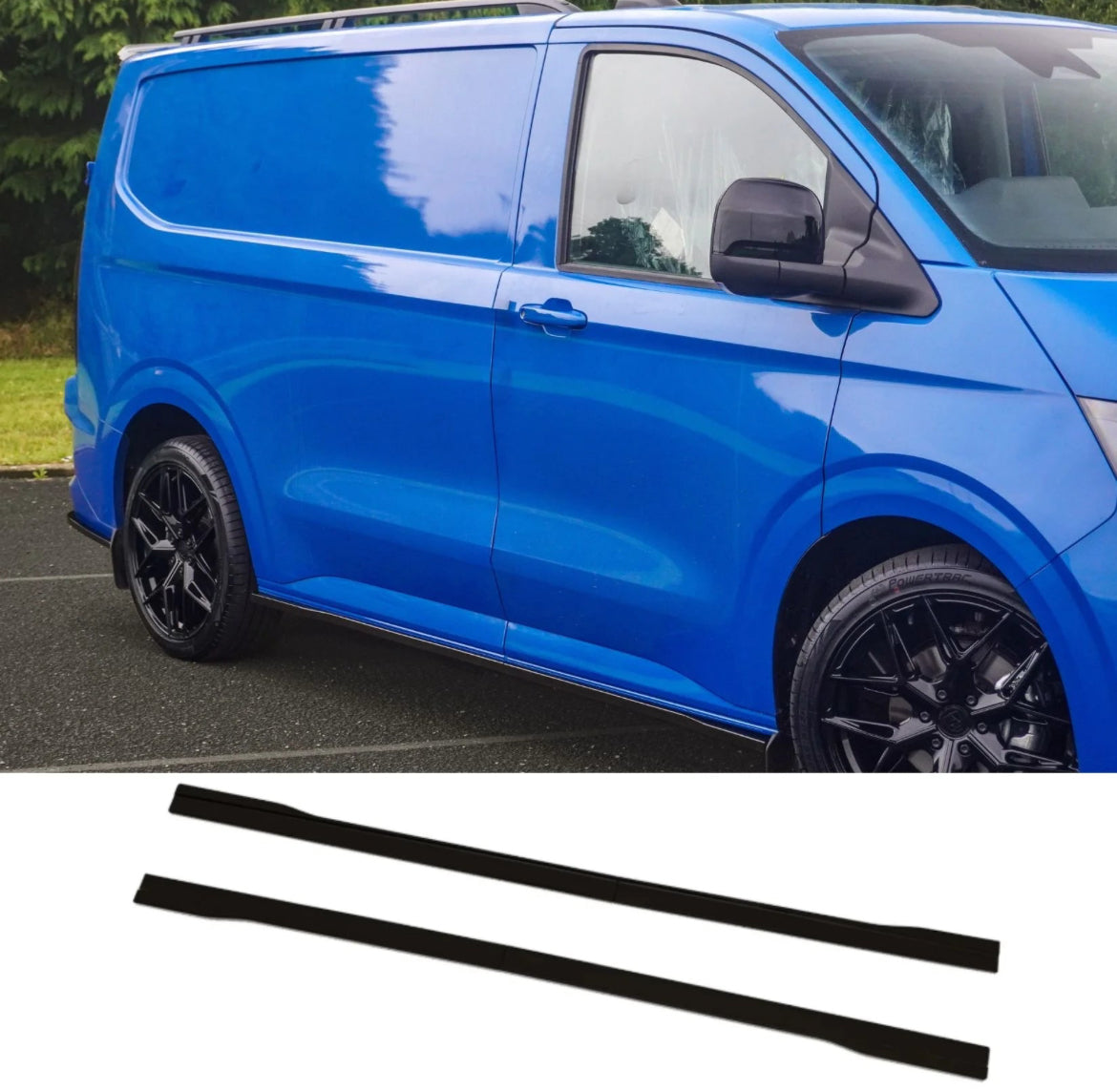 VOLKSWAGEN TRANSPORTER T7 2025+ SIDE SKIRT SPLITTERS IN GLOSS BLACK