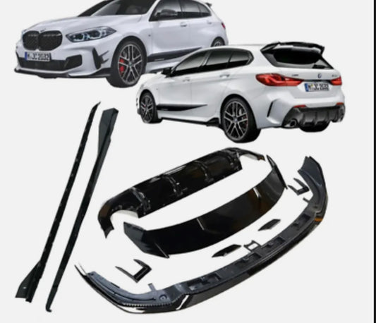 BMW 1 SERIES F40 2019-22 M PERFORMANCE AERO BODY KIT SPLITTER DIFFUSER (GLOSSY BLACK)