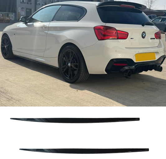BMW 1 SERIES F20 M SPORT LCI 2015-2019 SIDE SKIRT SPLITTERS IN GLOSS BLACK